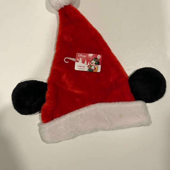 MICKEY MOUSE CHRISTMAS HAT RED WITH BLACK MICKEY EARS BRAND NEW WITH TAGS - Picture 2 of 4